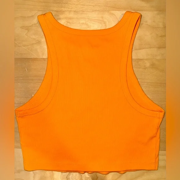 Wild Fable Vibrant Orange Ribbed Crop Tank Top - Picture 3 of 6